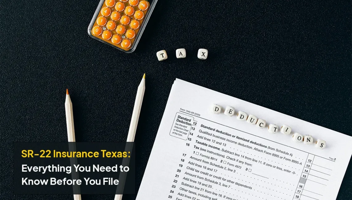 SR-22 Insurance Texas policy documents and liability coverage paperwork for Texas drivers