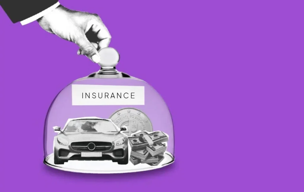 Cheap SR-22 insurance Texas coverage protection concept with insured vehicle and savings