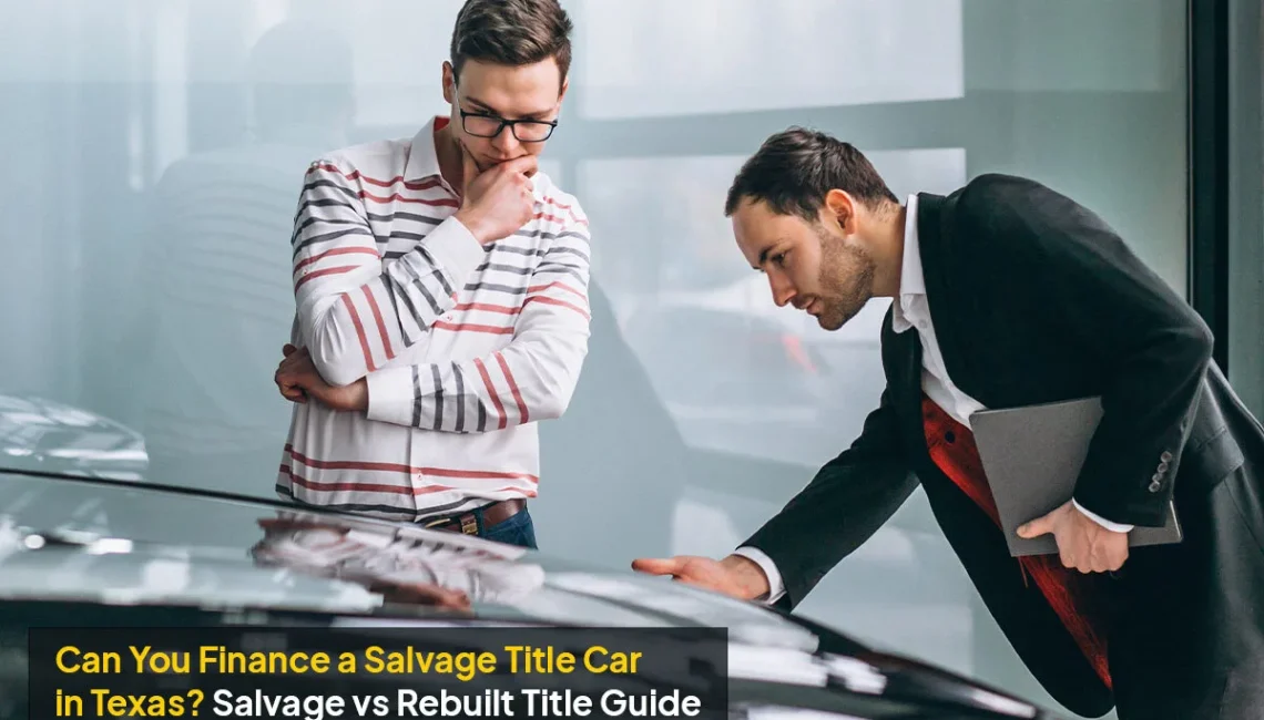 A car title document highlighting salvage vs rebuilt title status in Texas