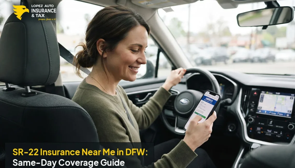 Lopez Auto Insurance local DFW office offering SR22 insurance near me